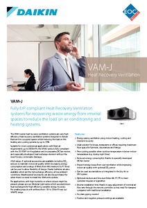 VAM-J Daikin Heat Recovery Ventilation Brochure